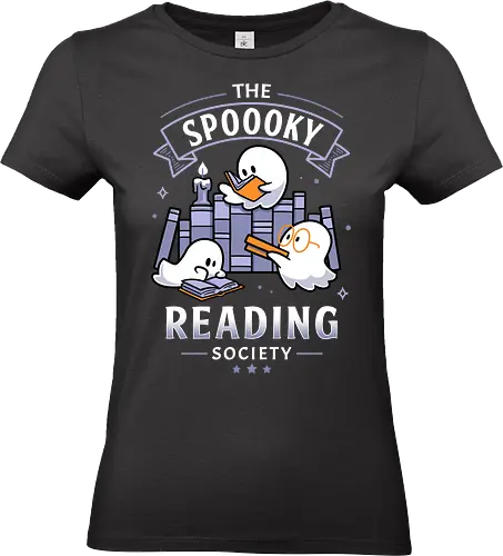Spooky Reading Society - book lover, bookworm, halloween vibes, spooky season, cute ghosts, gothic, horror, library, reading is magic, fall aesthetic, quirky, Paranormal, cozy, paranormal, boo - Standard T-Shirt (Frauen)