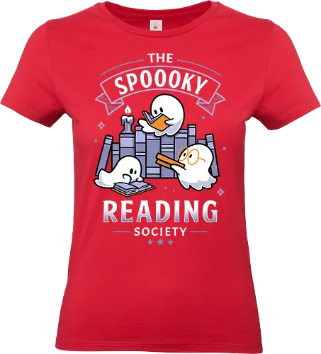 Spooky Reading Society - book lover, bookworm, halloween vibes, spooky season, cute ghosts, gothic, horror, library, reading is magic, fall aesthetic, quirky, Paranormal, cozy, paranormal, boo - Standard T-Shirt (Frauen)