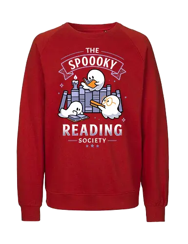 Spooky Reading Society - book lover, bookworm, halloween vibes, spooky season, cute ghosts, gothic, horror, library, reading is magic, fall aesthetic, quirky, Paranormal, cozy, paranormal, boo - Fairtrade Sweatshirt