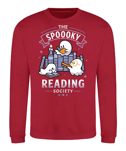 Spooky Reading Society - book lover, bookworm, halloween vibes, spooky season, cute ghosts, gothic, horror, library, reading is magic, fall aesthetic, quirky, Paranormal, cozy, paranormal, boo - Sweatshirt