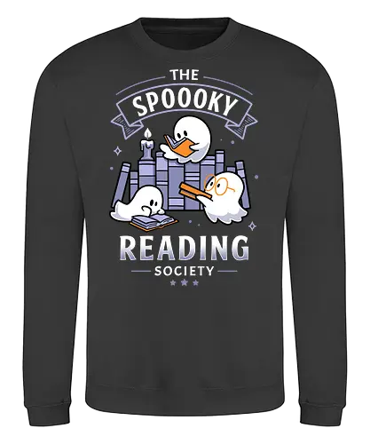 Spooky Reading Society - book lover, bookworm, halloween vibes, spooky season, cute ghosts, gothic, horror, library, reading is magic, fall aesthetic, quirky, Paranormal, cozy, paranormal, boo - Sweatshirt