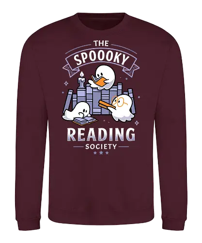 Spooky Reading Society - book lover, bookworm, halloween vibes, spooky season, cute ghosts, gothic, horror, library, reading is magic, fall aesthetic, quirky, Paranormal, cozy, paranormal, boo - Sweatshirt