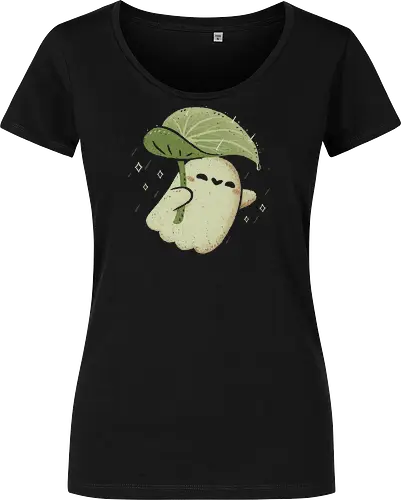 Cute Ghost with Leaf Umbrella