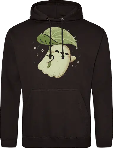 Cute Ghost with Leaf Umbrella