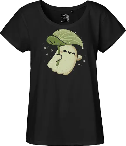 Cute Ghost with Leaf Umbrella