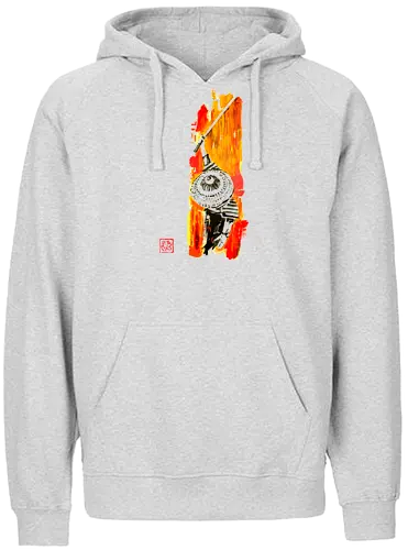 samurai from above - samurai, sumie, japan - Fairtrade Hoodie