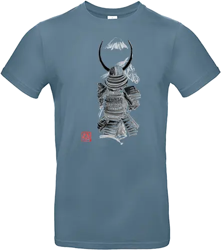 samurai watching fuji - samurai, sumie, japan, horse, fuji - Standard T-Shirt
