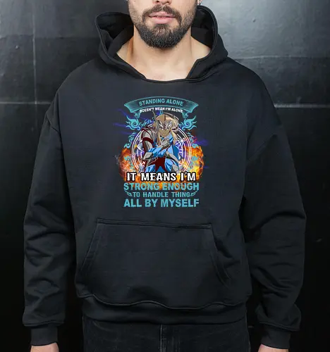 Standing Alone Strong Enough" Anime Warrior Norse Mythology Art