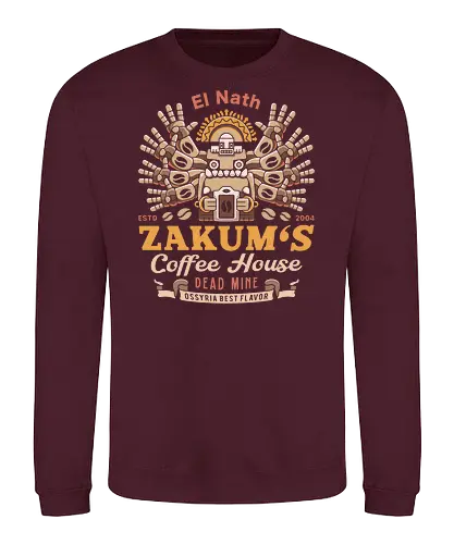 Zakum Coffee Emblem - maplestory, pink bean, maplestory 2, maple story, slime, yeti, orange mushroom, kawaii, coffee, chibi, nostalgia, video game, gaming, gamer, zakum helm - Sweatshirt