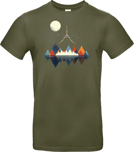 Arrival - space, science fiction, abstract, vintage colours, space ship, moon - Standard T-Shirt