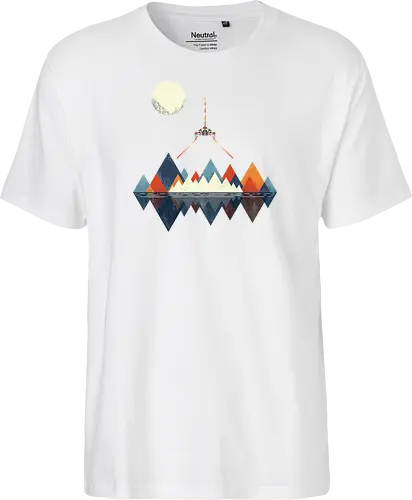 Arrival - space, science fiction, abstract, vintage colours, space ship, moon - Fairtrade T-Shirt