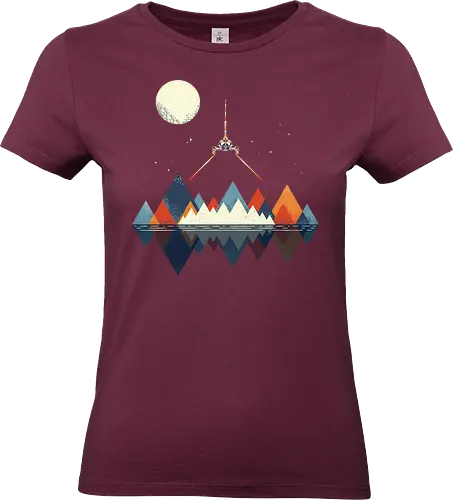 Arrival - space, science fiction, abstract, vintage colours, space ship, moon - Standard T-Shirt (Frauen)