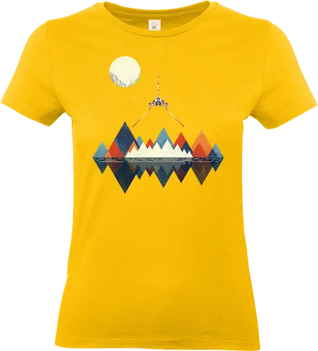 Arrival - space, science fiction, abstract, vintage colours, space ship, moon - Standard T-Shirt (Frauen)