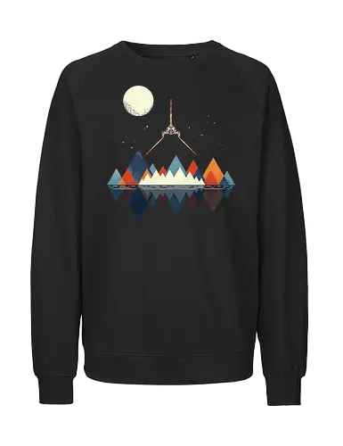 Arrival - space, science fiction, abstract, vintage colours, space ship, moon - Fairtrade Sweatshirt
