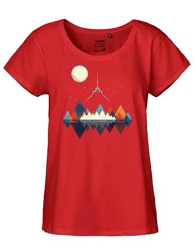 Arrival - space, science fiction, abstract, vintage colours, space ship, moon - Fairtrade Girl Shirt