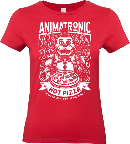 Eat Pizza & Survive - five nights at freddy's, five nights at freddys, 5 nights at freddy's, fnaf, Bear, animatronic, pizza, pizza lover, survival horror, video game, video games, gaming, gamer, animatronics - Standard T-Shirt (Frauen)