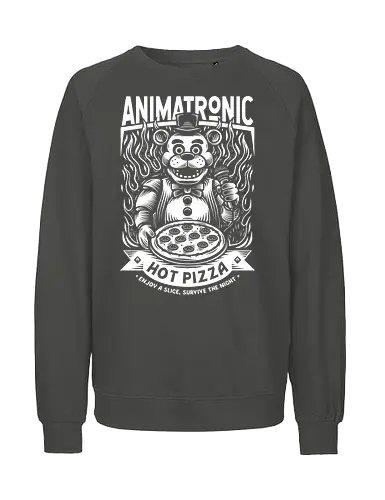 Eat Pizza & Survive - five nights at freddy's, five nights at freddys, 5 nights at freddy's, fnaf, Bear, animatronic, pizza, pizza lover, survival horror, video game, video games, gaming, gamer, animatronics - Fairtrade Sweatshirt