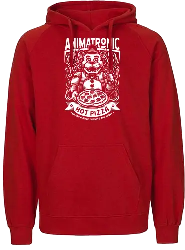 Eat Pizza & Survive - five nights at freddy's, five nights at freddys, 5 nights at freddy's, fnaf, Bear, animatronic, pizza, pizza lover, survival horror, video game, video games, gaming, gamer, animatronics - Fairtrade Hoodie