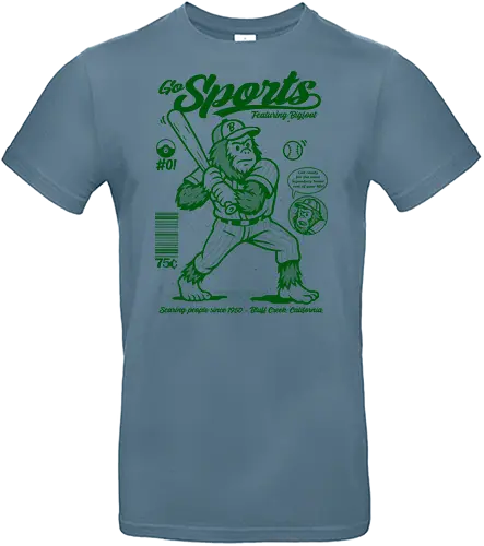 Go Sports Bigfoot - Bigfoot, sasquatch, baseball, cryptid, retro sports, folklore, monster illustration, vintage, whimsical, mythical creature - Standard T-Shirt