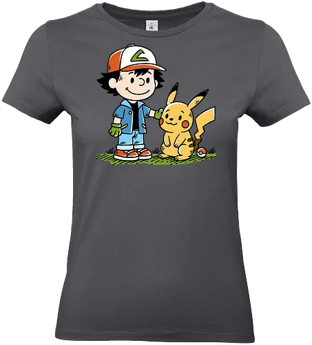 Strong Friendship - pocket monsters, monster, trainer, ash, cute, friends, friendship, nostalgia, retro, vintage, peanuts, mashup, mash up, fun, funny, humor, 90s, 1900s, anime, manga, video games, game, gaming, gamer - Standard T-Shirt (Frauen)