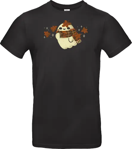 Autumn Ghost with Scarf and Leaves