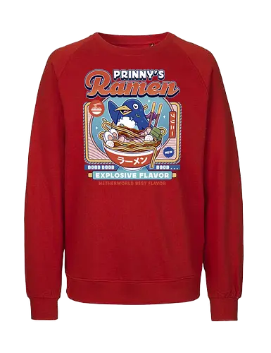 Prinny Dood Ramen Vintage - disgaea, prinny, etna, laharl, valvatorez, usalia, king krichevskoy, pirilika, suisen, dood, phantom brave, video game, gaming, gamer, ramen - Fairtrade Sweatshirt