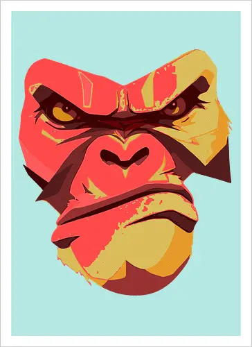 Gorilla Ungezähmt und Wild