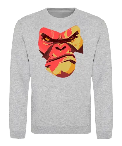 Gorilla Ungezähmt und Wild - urban streetwear, gorilla shirt, power shirt, rohe energie, wildes design, kraftvoller look, statement shirt, rote akzente, street style, wild and free, männer streetwear, frauen streetwear, unisex fashion, rebellischer look, geschenk für rebellen, für selbstbewusste menschen, outfit mit aussage, urban fashion lovers, stylische geschenke, gorilla motiv, tierisches design, rote farbtöne, urban art, edgy shirt, eye catcher shirt, raw power look, künstlerisches t shirt - Sweatshirt