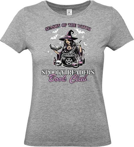 Season of the Witc - witch, book, cauldron, magic, skull, potions, bats, spooky, club, mystical - Standard T-Shirt (Frauen)