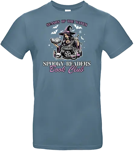Season of the Witc - witch, book, cauldron, magic, skull, potions, bats, spooky, club, mystical - Standard T-Shirt