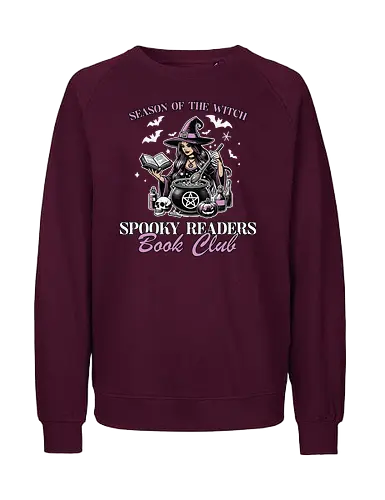 Season of the Witc - witch, book, cauldron, magic, skull, potions, bats, spooky, club, mystical - Fairtrade Sweatshirt
