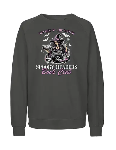 Season of the Witc - witch, book, cauldron, magic, skull, potions, bats, spooky, club, mystical - Fairtrade Sweatshirt