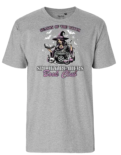 Season of the Witc - witch, book, cauldron, magic, skull, potions, bats, spooky, club, mystical - Fairtrade T-Shirt