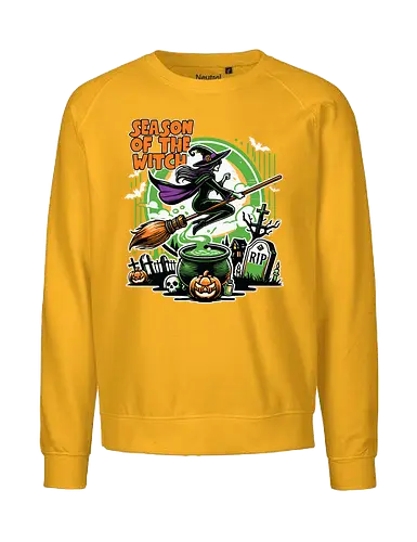 Season of the witch - witch, halloween, broomstick, cauldron, graveyard, pumpkin, skull, tombstone, spooky, moon - Fairtrade Sweatshirt