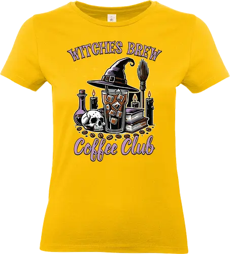 Witches Brew Coffee Club - witchcraft, coffee, skull, hat, candles, potions, spooky, books, stars, halloween - Standard T-Shirt (Frauen)