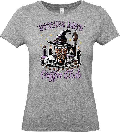 Witches Brew Coffee Club - witchcraft, coffee, skull, hat, candles, potions, spooky, books, stars, halloween - Standard T-Shirt (Frauen)