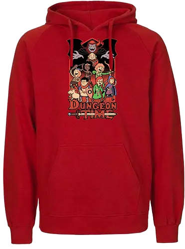 Dungeon Time Animation RPG - rpg, Pen and Paper, d20, dungeon master, role-playing game, tabletop, game master, tv show, animation, cartoon, adventure, fantasy, classic, retro, magic, vintage, unicorn, villain, dungeon - Fairtrade Hoodie