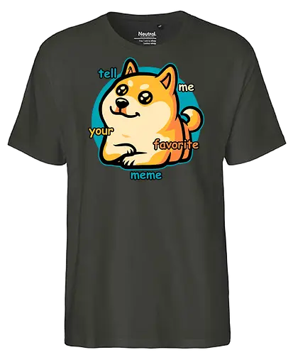 Favorite Meme Dog  - meme, dog, cute, fun, funny, shiba inu, internet, conversation starter, pet, pets, fluffy - Fairtrade T-Shirt