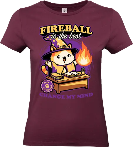 Wizard Cat Fireball - cat, magic, magical, fireball, ritual, mage, wizard, sorcerer, rpg, role-playing game, role-play, Role-playing, pet, Pen and Paper, d20, fun, funny, cute - Standard T-Shirt (Frauen)