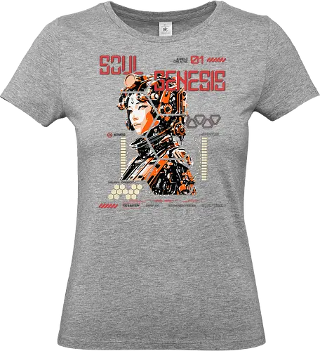 Soul Genesis Red Emergency Edition - Soul, Genesis, Cyberpunk, Sci-Fi, Soul Genesis, AI Fashion, Red Edition, Emergency Edition, Techwear, Futuristic, Gamer Shirt, Neon Future, Cyborg, Retro Sci-Fi, Geschenkidee, Nerd Fashion, Geek Style, Dystopian, Anime Cyberpunk, Robotic Art, AI Core, Cyber Soul - Standard T-Shirt (Frauen)