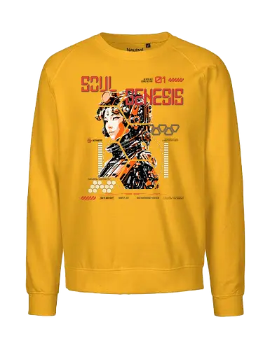 Soul Genesis Red Emergency Edition - Soul, Genesis, Cyberpunk, Sci-Fi, Soul Genesis, AI Fashion, Red Edition, Emergency Edition, Techwear, Futuristic, Gamer Shirt, Neon Future, Cyborg, Retro Sci-Fi, Geschenkidee, Nerd Fashion, Geek Style, Dystopian, Anime Cyberpunk, Robotic Art, AI Core, Cyber Soul - Fairtrade Sweatshirt