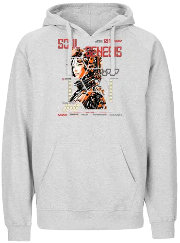 Soul Genesis Red Emergency Edition - Soul, Genesis, Cyberpunk, Sci-Fi, Soul Genesis, AI Fashion, Red Edition, Emergency Edition, Techwear, Futuristic, Gamer Shirt, Neon Future, Cyborg, Retro Sci-Fi, Geschenkidee, Nerd Fashion, Geek Style, Dystopian, Anime Cyberpunk, Robotic Art, AI Core, Cyber Soul - Fairtrade Hoodie