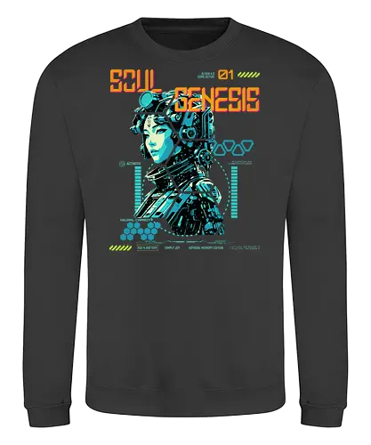 Soul Genesis-Abyssal Memory Edition - Cyberpunk, Sci-Fi, Soul Genesis, Bio Interface, Futuristic Fashion, Nature Tech, Posthuman, Interface Style, Hacker Vibe, Neural Wear, Urban Mystic, Digital Rebellion, Techwear, System Override, Conscious Style, Alternative Fashion, Dystopian Mood, Cyber Soul, Future Aesthetic, Soft Resistance - Sweatshirt