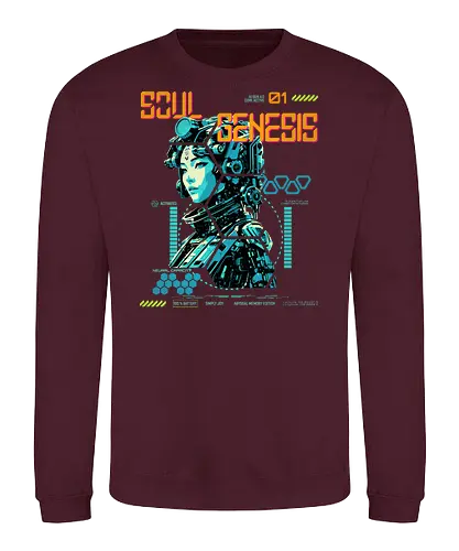 Soul Genesis-Abyssal Memory Edition - Cyberpunk, Sci-Fi, Soul Genesis, Bio Interface, Futuristic Fashion, Nature Tech, Posthuman, Interface Style, Hacker Vibe, Neural Wear, Urban Mystic, Digital Rebellion, Techwear, System Override, Conscious Style, Alternative Fashion, Dystopian Mood, Cyber Soul, Future Aesthetic, Soft Resistance - Sweatshirt