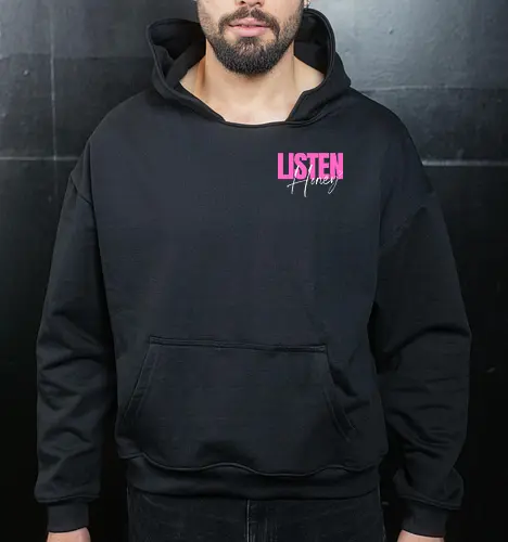 Listen, Honey! weiß - Cropped Hoodie