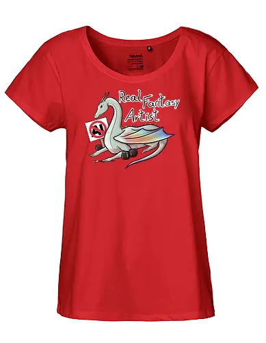 Anti AI Dragon - dragon, drache, kunst, künstler, art, artist, anti ki, anti ai - Fairtrade Girl Shirt
