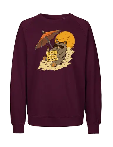 How to Train your Human - cat, summer, CatLogic, neko - Fairtrade Sweatshirt