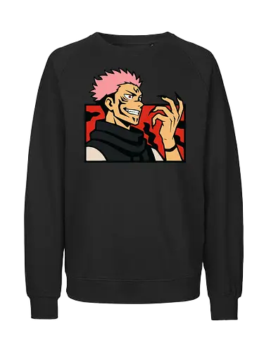 Ryomen Sukuna Jujutsu  - Ryomen Sukuna, Jujutsu, JJK, anime, manga, King of Curses, Sukuna, villain, dark fantasy, anime art, fan merchandise, curse, Yuji Itadori, jujutsu sorcerer, anime print, Japanese animation, shonen, Gojo Satoru, anime fan, cursed spirit - Fairtrade Sweatshirt