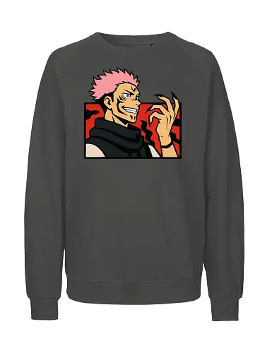 Ryomen Sukuna Jujutsu  - Ryomen Sukuna, Jujutsu, JJK, anime, manga, King of Curses, Sukuna, villain, dark fantasy, anime art, fan merchandise, curse, Yuji Itadori, jujutsu sorcerer, anime print, Japanese animation, shonen, Gojo Satoru, anime fan, cursed spirit - Fairtrade Sweatshirt