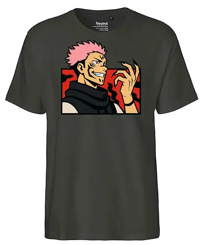 Ryomen Sukuna Jujutsu  - Ryomen Sukuna, Jujutsu, JJK, anime, manga, King of Curses, Sukuna, villain, dark fantasy, anime art, fan merchandise, curse, Yuji Itadori, jujutsu sorcerer, anime print, Japanese animation, shonen, Gojo Satoru, anime fan, cursed spirit - Fairtrade T-Shirt
